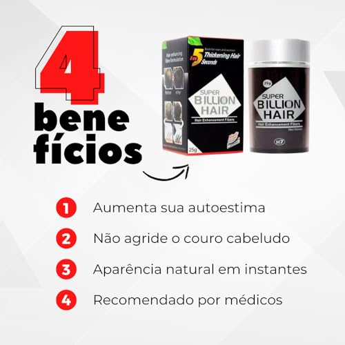 Super Billion Hair Maquiagem Capilar Disfarce para Calvície 8 gramas Castanho Escuro