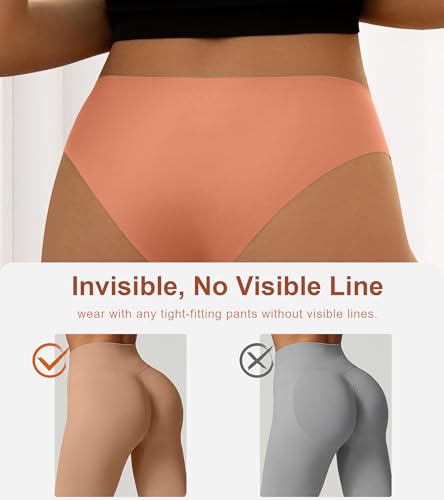 Image of DEANGELMON Seamless Underwear for Women No Show Bikini Panties Comfortable Stretch Invisible Ladies Hipster Briefs