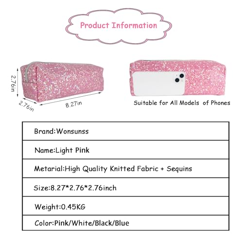 Image of Pencil Case，Pen Case, Pencil Bag, Pencil Pouch,Pencil Case Cute Pencil Office Stationery Coin Pouch Cosmetic Bag -Portable Stationery Pen Bag-Light White
