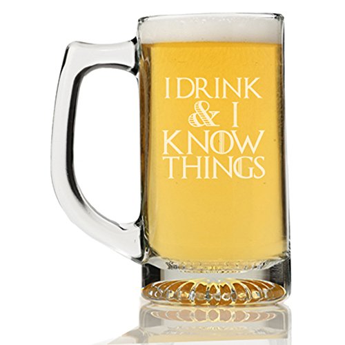 TANGDIAABBCC Aeiniwer I Drink And I Know Things Beer Mug