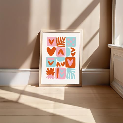 Image of BLINKART Love Collage Aesthetic Modern Art Walls With Frame | Natural Wood Texture | Living Room Bedroom Office Wall Decoration | Poster Home Decor Frames Wall Bedroom | 12x8 Inches (D65)
