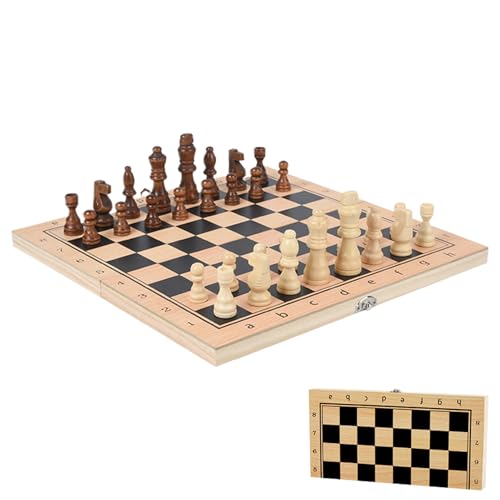 Juego de ajedrez, mesa multifunción 3 en 1 con tablero de ajedrez – Actividad estratégica interactiva para niños, adultos, principiantes y familia
