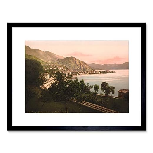 Photo MENAGGIO General View Lake Como Italy Black Framed Art Print B12X7612