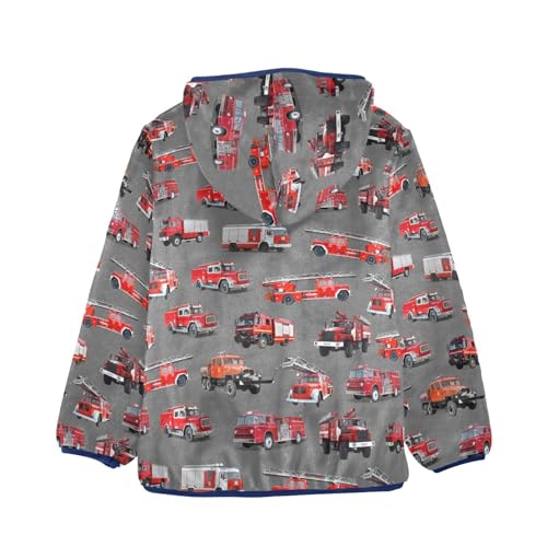 Image of Boys Fleece Jacket Hooded Autumn Winter Long Sleeve Thick Warm Outerwear;3-10 Years Kids Cute Fuzzy Jacket