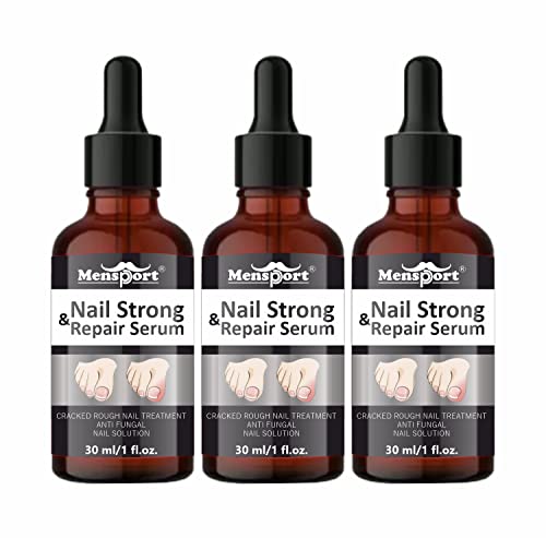 Mensport Nail Strong Serum for Cuticle Care, Nail Growth & Strength With Goodness of Almond Oil – Soft, Smooth, & Strong Lustrous Nails Pack of 3 of 30ML