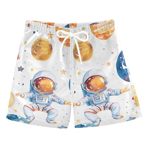 OREZI Boys Swim Trunk Shorts Astronaut Planet Bathing Suit for Toddler Kids