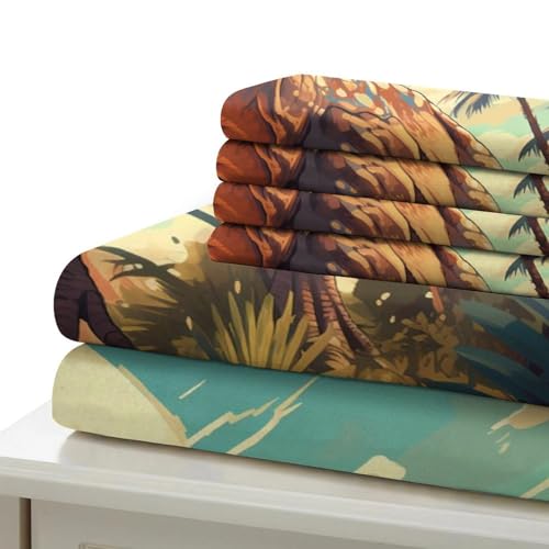 Housse de couette désert 200x200 parure tropicale microfibre