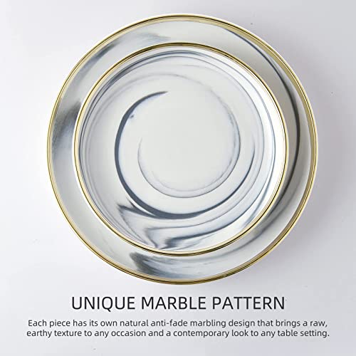 Pokini Dinnerware Sets, Marble Gold Line Plates And Bowls Sets Stoneware Dishes Set For 4 thumb #7