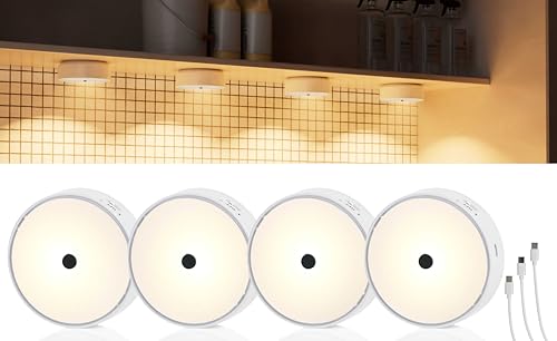 Northpoint LED Battery Cabinet Lights Under-Unit Light Spotlights Set of 4 Accent Lighting Gesture Control with Radio Connection