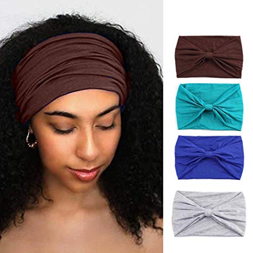 Bohend Fashion Sports Wide Headbands Yoga Hair Bands Cotton Stretchy Yoga Hair Accessories for Women and Girls (C)