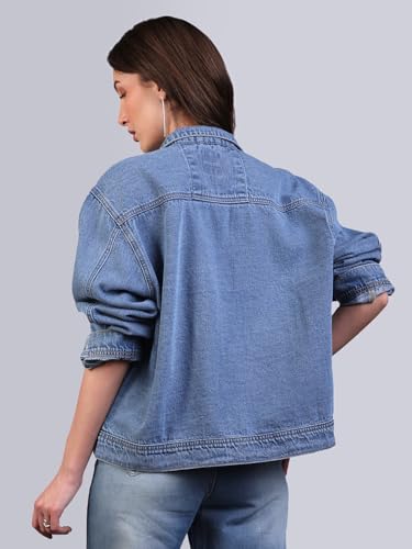 Image of Urbano Fashion Women's Relaxed Fit Full Sleeve Utility Denim Jacket