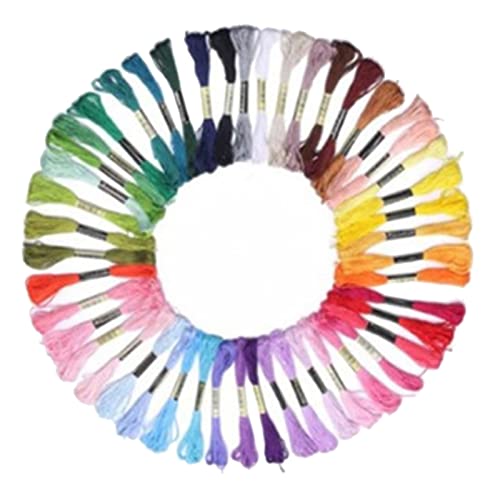 Image of Maxmartt 100PCS Embroidery Floss Cross Stitch Kits, Rainbow Color Embroidery Thread for Cross Stitch, Bracelet, Craft & Decoration