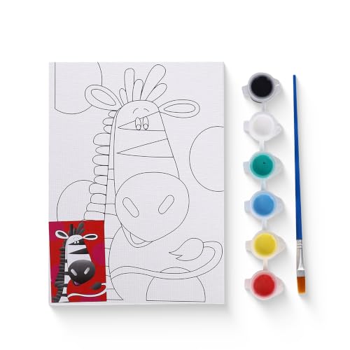 Image of Neomate Canvas Painting Kit for Kids | DIY Painting Set with 1 Printed Canvas, 6 Acrylic Paint Pots & Brush | Art and Craft Kit, Paint Kit for Kids, Birthday Gift, Return Gift, Creative Activity Set
