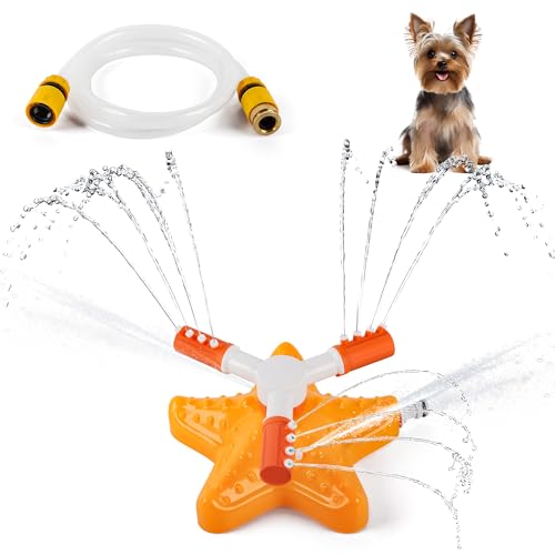 ALL FOR PAWS Dog Sprinkler Toy Outdoor Water Dispenser for Dogs 360 Degree Rotating Water Sprinkler for Puppy Perfect Summer Dog Toy for Lawn and Cooling