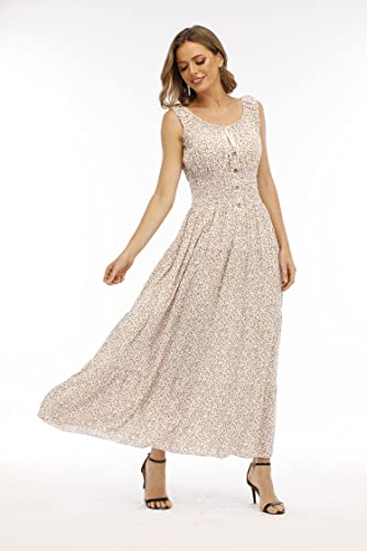 Image of OSTOO Women's 2026 Summer Boho Floral Print Tiered Casual Flowy Long Maxi Dress