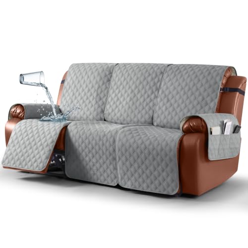 Ruaozz Waterproof Recliner Couch Covers, Non-Slip Sofa SlipCover, 3 Seater