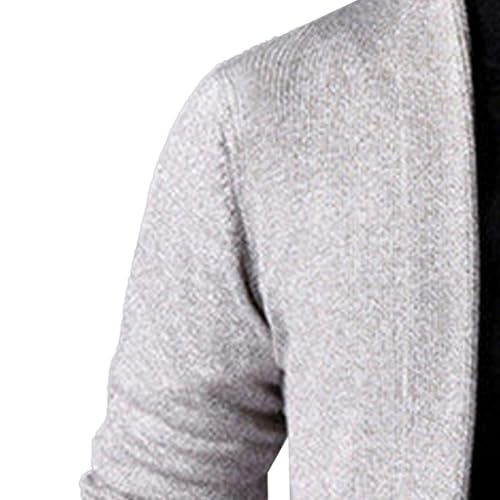 Men's Open Front Long Cardigan Shawl Collar Cardigans Sweater Cable Knit Ribbed Length Men Cardigan4