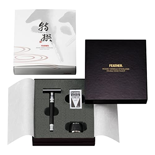 Jatai Feather Wood Handle Stainless Double Edge Razor