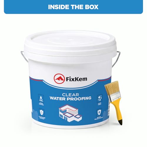Image of Clear Waterproofing 4L Transparent Glue for Roof Leakage Crack Seal Agent Roof Water Leakage Solution Waterproof Glue Waterproofing for Wall, Tile and Pipes with brush