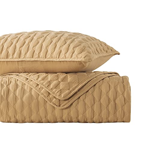 Wdcozy Yellow Quilt Queen Size Bedding Sets With Pillow Shams, Mustard Lightweight Soft Bedspread Coverlet, Quilted Blanket Thin Comforter Bed Cover, All Season Summer Spring, 3 Pieces, 90X90 Inches #TOP6