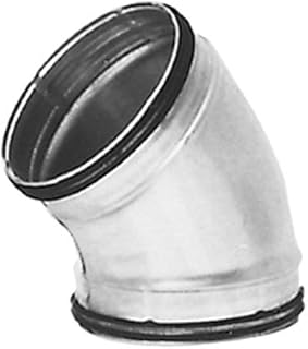 Curva stampata a 45° in lamiera di acciaio zincata con guarnizione di tenuta, raccordo per condotte con tubo spiralato in impianti di distribuzione aria e ventilazione. (Diametro 160)