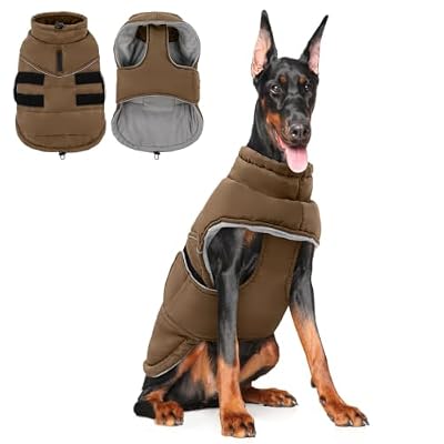 Dog Winter Jacket, Dog Windproof Reflective Jacket for Golden Retriever