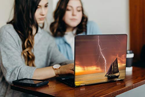 Image of GalaxsiaTM Boat in Storm Vinyl Laptop Skin /Sticker /Cover /Decal Compatible for Any 17 inch-17.3 inch Inches Laptop (Hp /Dell /Sony /Acer /Lenovo /Asus. Etc) Or Notebook.