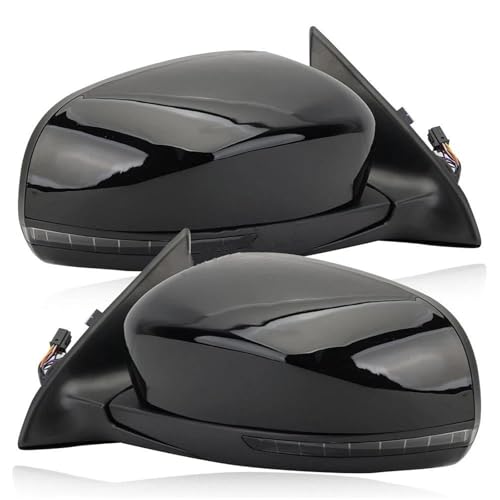 Rétroviseur à 12 fils avec lumière rétroviseur noire ensemble complet pour voiture