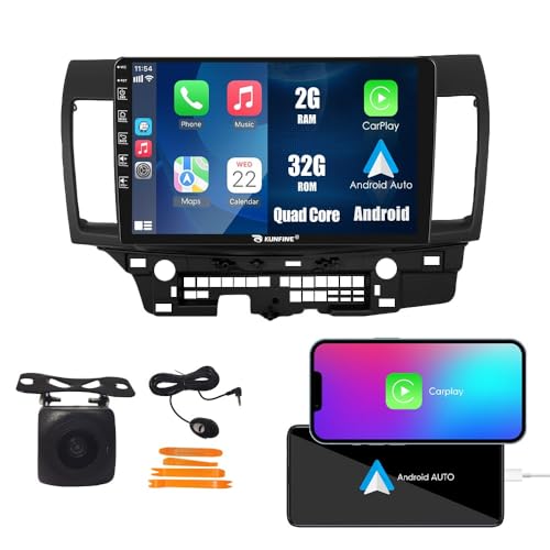 Kunfine Car CarPlay Android Auto Navigation Stereo GPS Radio Reverse Camera Display 10