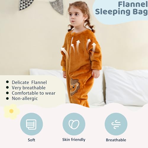 Image of MICHLEY Flannel Sleeping Sack,Baby Sleeping Bag Wearable Blankets 9M-6Y