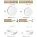 MALACASA Plates and Bowls Sets, 24 Pieces Modern Porcelain Dinnerware Set for 6 Ceramic Dishware Dishes White Kitchen Dinner Dining Ware Set Microwave and Dishwasher Safe, Series LUNA