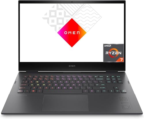 HP OMEN 16-c0047ns - Computer portatile 16,1' Full HD (Ryzen 7 5800H, 16 GB RAM, 512 GB SSD, 144 Hz, GeForce RTX 3050 Ti, senza OS), nero, tastiera QWERTY spagnola