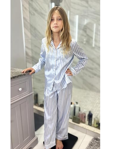 Arshiner Girls Pajamas Silk Satin Pajama Set Long Sleeve Pjs Button Down Sleepwear3
