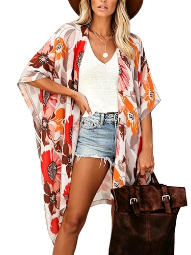 Image of Moss Rose Women Summer Bikini Kimono Bathing Suit Cover Ups for Swimwear