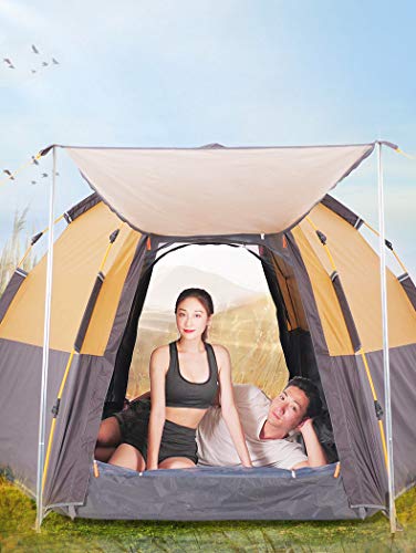Toogh 3-4 Person Camping Tent 60 Seconds Set Up Tent Waterproof Pop Up Hexagon Outdoor Sports Tent Camping Sun Shelters, Instant Cabin Tent, Advanced Venting Design, Provide Top Rainfly(2023 Update) #TOP5