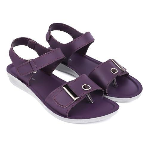 Image of Ango Women Minimal Black Flats Sandals with Premium Metallic Finish with Cushioned Sole