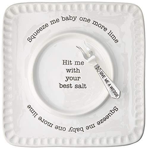 Mud Pie Lime and Salt Rimmer Margarita Set, Square, White by Mud Pie - Used condition - US$13.43