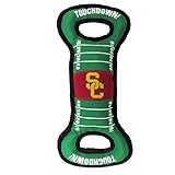 NCAA Football Field Dog Toy with Squeaker. - USC Tigers - for Tug, Toss, and Fetch. - Tough& Durable PET Toy