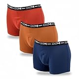 Lot de 3 boxers aux coloris variés : tons classiques, modernes ou vifs selon le pack. Association facile avec toute tenue. Idéal en renouvellement de dressing, pour offrir ou découvrir le confort emblématique DIM