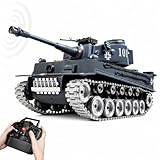 AoreSpty Ferngesteuerter Panzer 1:18 Battle Tiger mit Metallketten, RC Panzer mit Schussfunktion für BBS & Wasserbomben, Geschenk für Kinder ab 8 Jahren