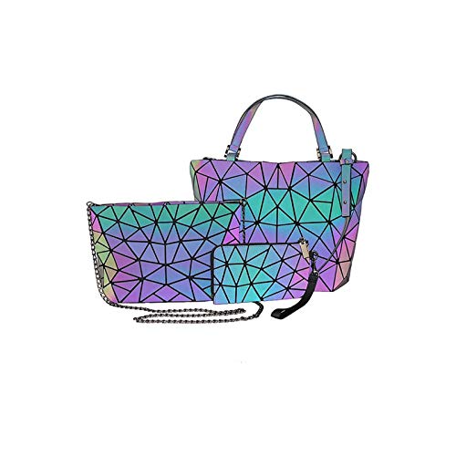 Sac porté épaule holographique réfléchissant et sac à main lumineux pour femme moderne