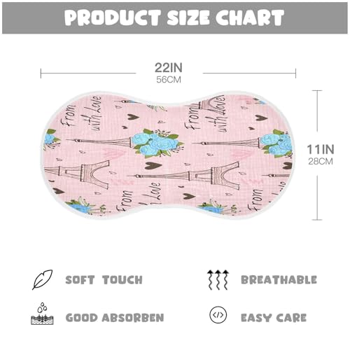 Kigai Pink Tower Baby Burp Cloths Extra Soft and Absorbent Burping Rags Cotton Burping Clothes Baby Washcloths for Newborn Boys Girls - 1 Pack4