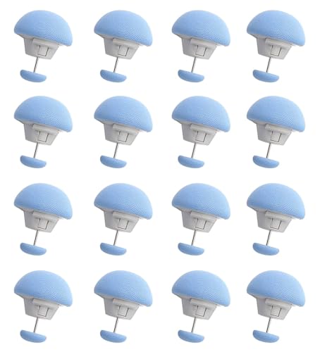 Image of DIVOX Duvet Clips Mushroom Cover Pins Cotton Quilt Fixer Duvet Fasteners Grippers Anti-Movement Bed Clamps Sheet Holder for Socks Curtains Cove Fixing Clips (Blue, 16)