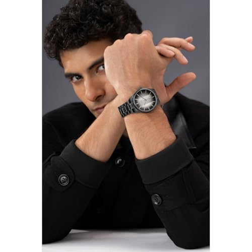 Image of Fastrack Vyb Drift with Quartz Analog Grey Dial Grey Stainless Steel Strap Watch for Men - FV30041QM02W