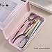 FSpronail Nail Art Tool Storage Box, Plastic Manicure Tool Box, Manicure Efile Accessories Drill Kit Case, Beauty tool Case, Tweezers Container, Travel Salon Home, Nail Implement for Esthetician -Pink