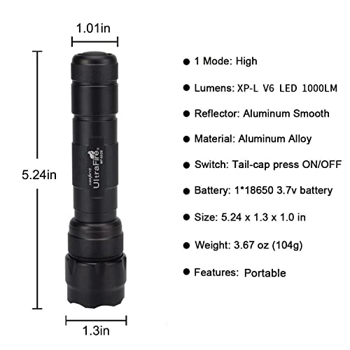 Ultrafire Wf-502B Mini Led Flashlight 1000 Lumens Single Mode Tactical Edc Emergency Flashlight Waterproof Small Portable Bright Torch (Battery Not Included) #TOP6