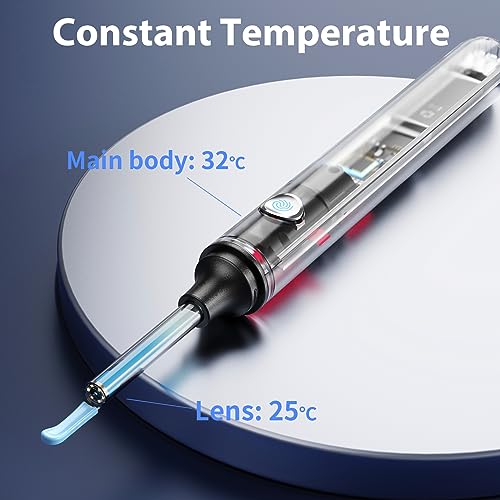 Hopefox Ohrenschmalz Entferner Otoskop, 1080P HD WiFi Ohrenreiniger mit Camera und 6 LEDs Leuchten, Ohr Reinigung für Baby Kinder Erwachsene, tiefschwarz mit deckel