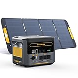 VTOMAN FlashSpeed 1500 Power Station with 400W Solar Panel, 1548Wh/1500W LiFePO4 Battery Solar Generator with 230V AC Output/Input, 100W USB Port, Full