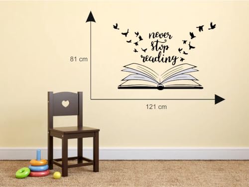 Image of Black Neaver Stop Reading Quotes Office - Inspirational - Motivational - Quotes - Wall Sticker for Kids Room, Living Room, School, Library (Size - 81CM X 121CM)