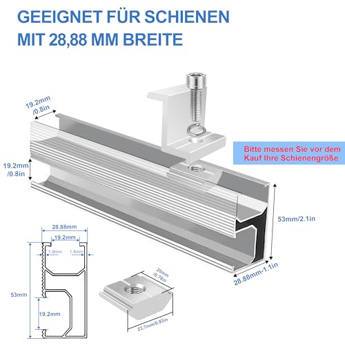 4 StüCk Solarpanel Halterung, Z Winkel Befestigung Solarmodul, Solar Endklemme 30 MM, Modulklemmen Solar, PV Modul Halterung füR Balkonkraftwerk, Ziegeldach, Flachdach, Wohnmobil